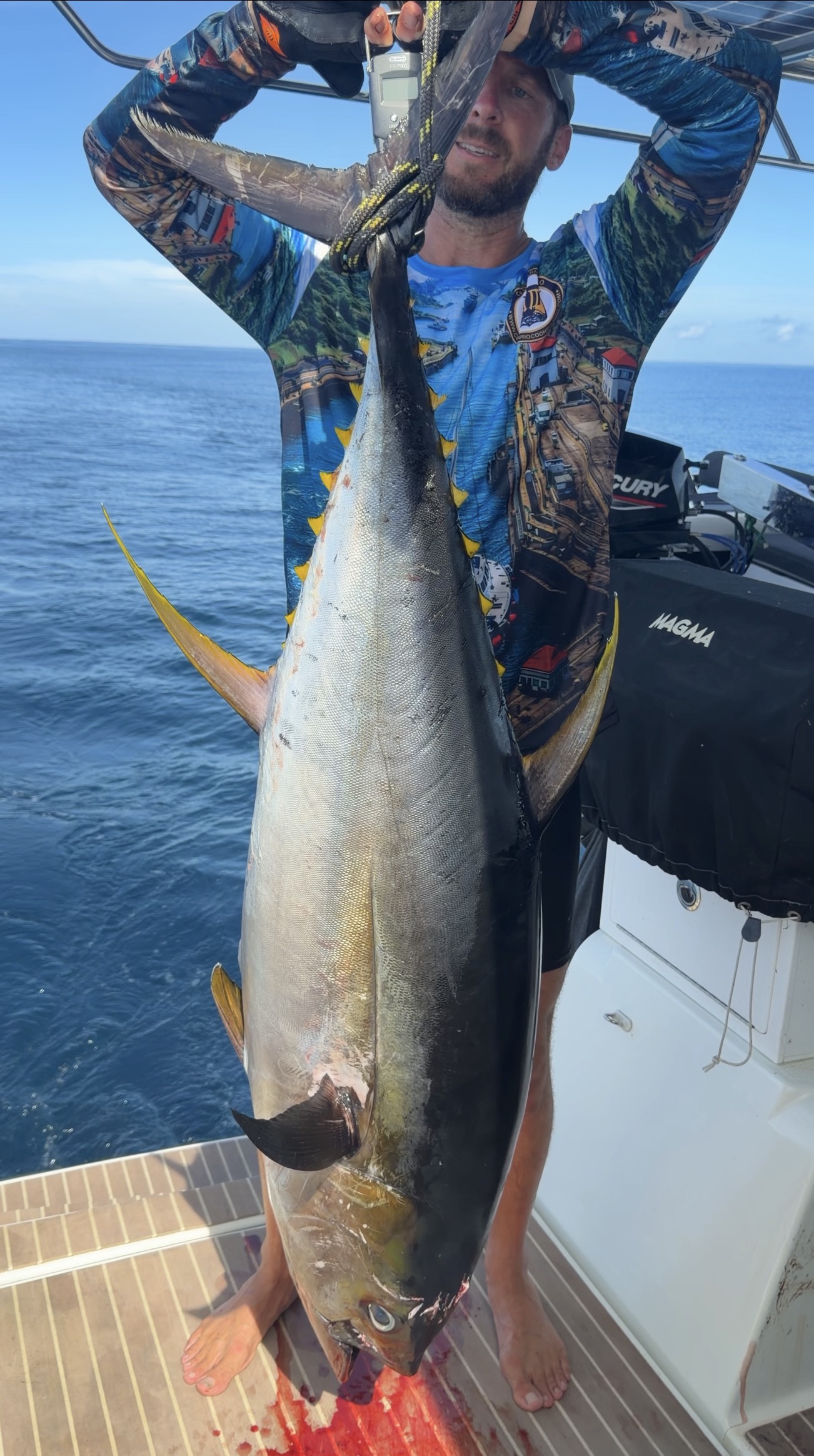 Daniel Anton, Owner of FishOn Vision, with a yellowfin tuna