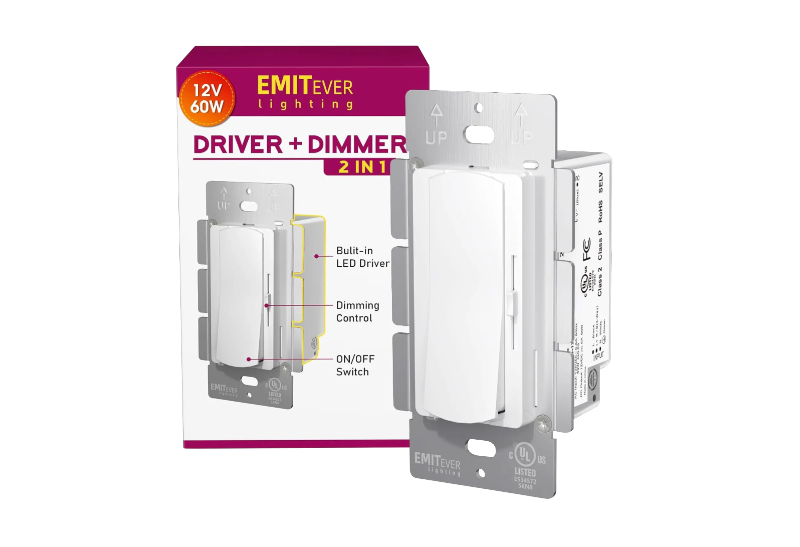 Emitever Dimmer Switch + LED Driver 2-in-1