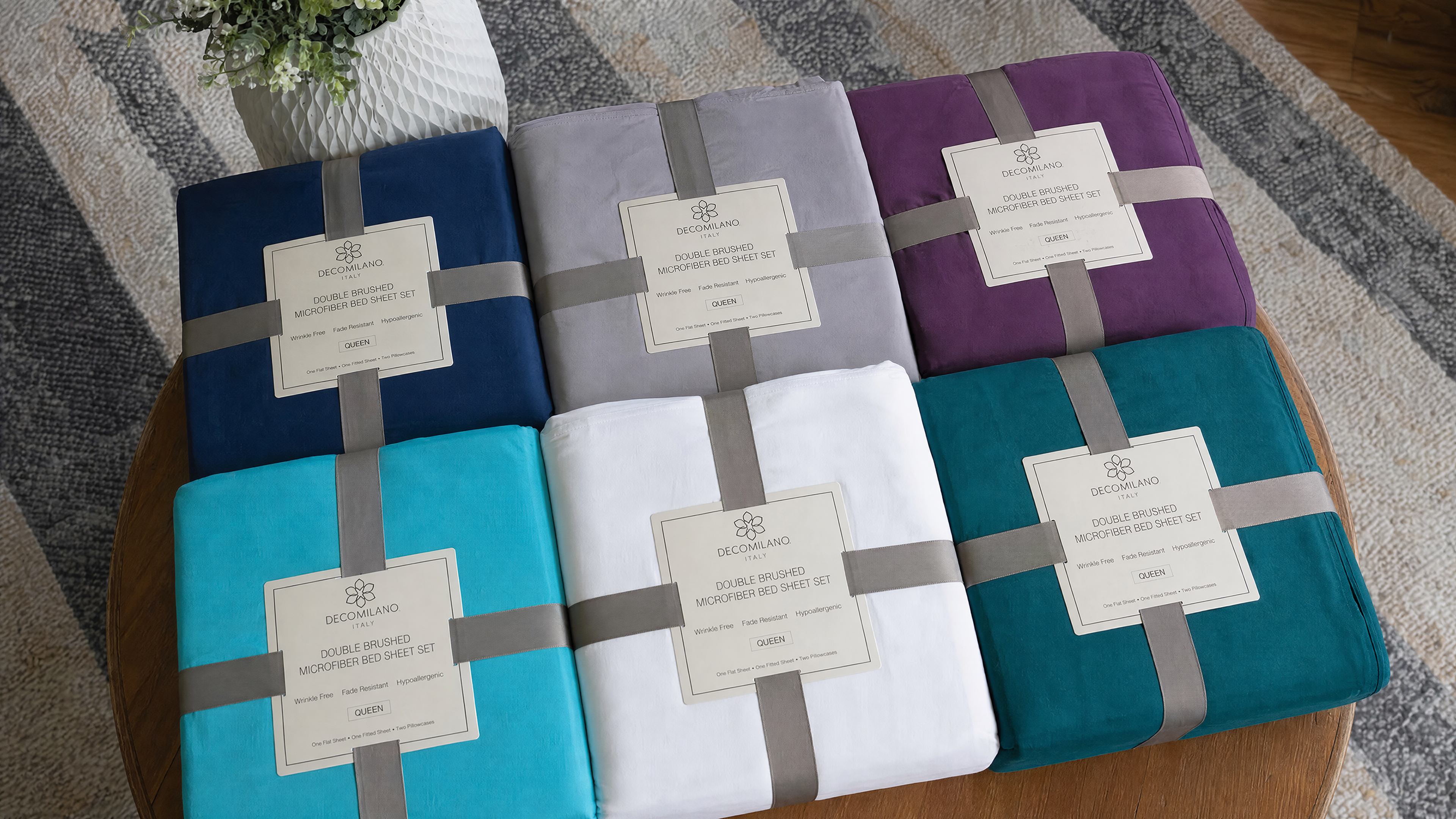 Multiple vibrant fade-resistant double-brushed microfiber sheet colors avoiding sheet buying mistakes