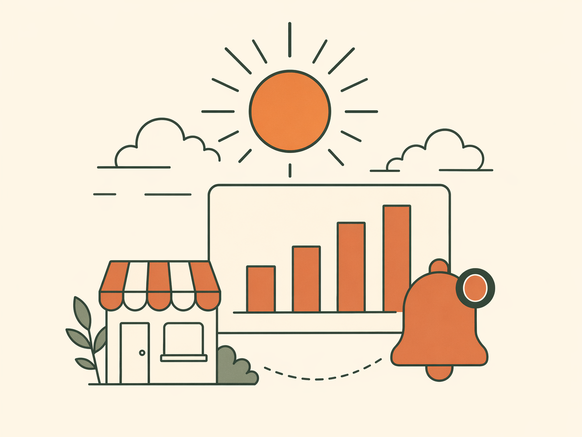 Shopify daily store analytics briefing illustration
